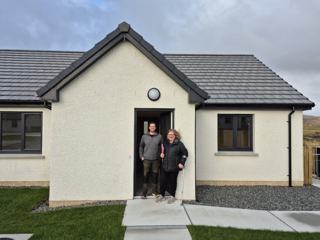 New Tenant, Lee Macleod and Housing Officer, Linda Johnson