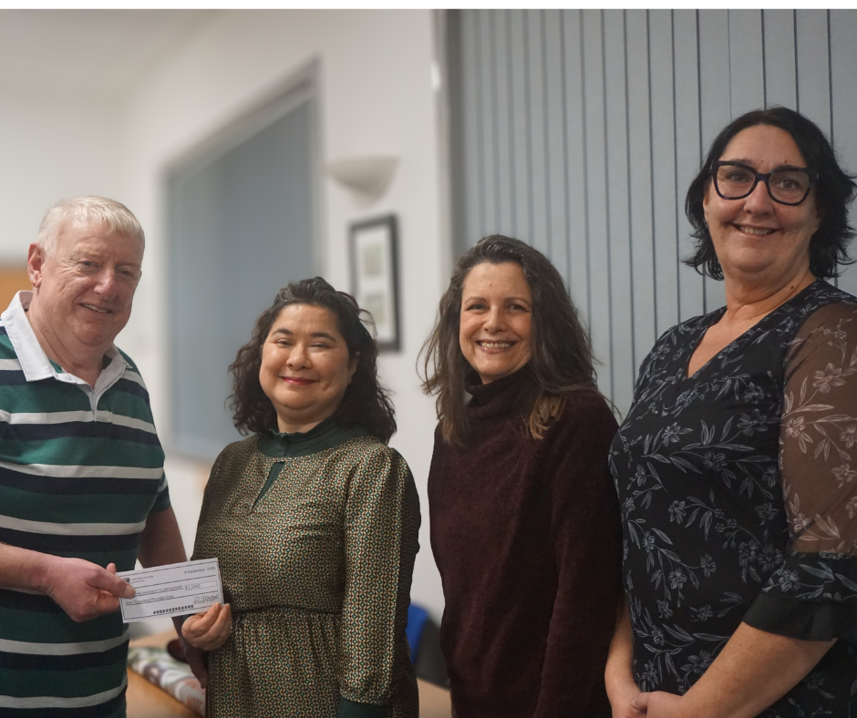 (L-R) Calum Mackay (HHP Chair), Rebecca Mahoney (WIAMH), Helen Mackenzie (HHP Vice Chair) & Margaret Anne Montgomery (WIAMH)